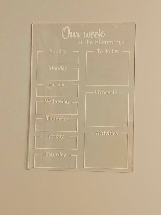 Acrylic Weekly Planners