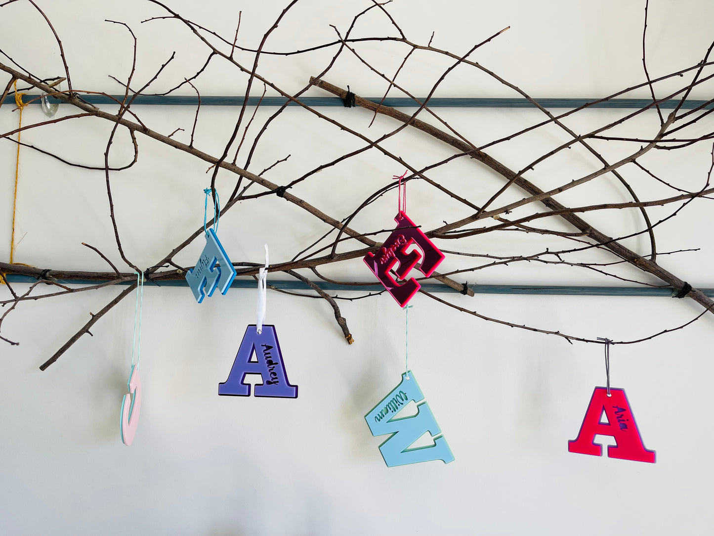 Double layered Initial Baubles/ gift tags